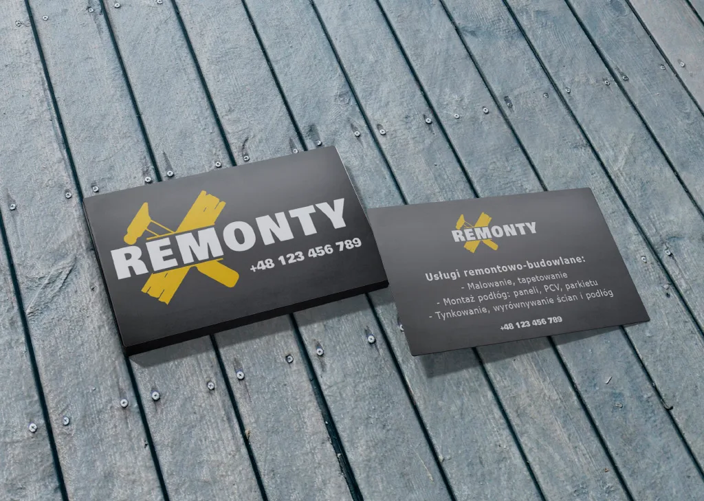 Remonty — wizytówka — projekt Marcina Dziubaka